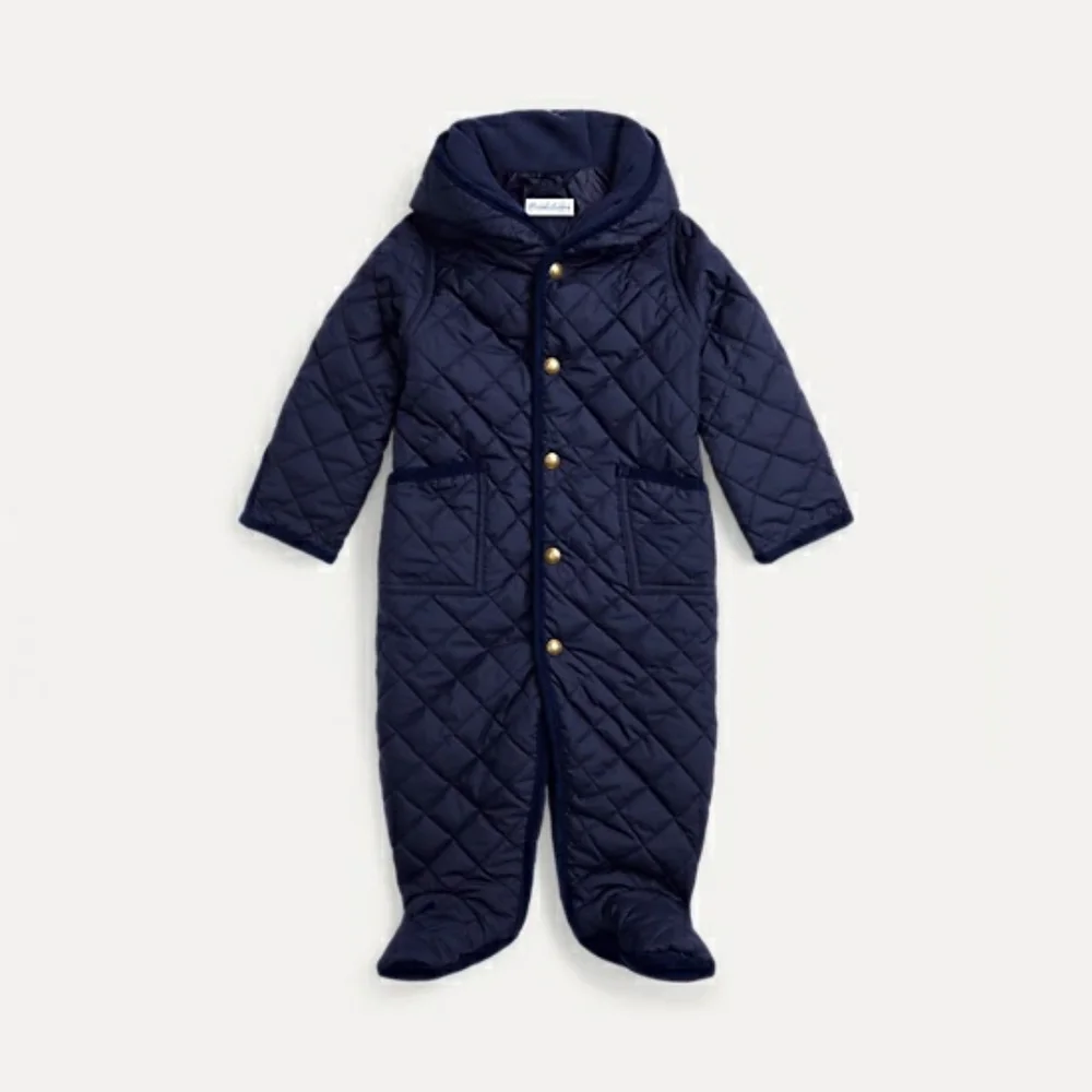 Ralph Lauren 6 Months Baby Water-Repellent Navy Quilted Hooded Barn Bunting